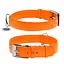 Нашийник для собак шкіряний Waudog Glamour з QR-паспортом без прикрас XL Ш 35 мм Д 46-60 см помаранчевий - мініатюра 1