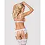 Кружевной комплект белья Obsessive 810-SEG-1 S/M White, бюстгальтер, стринги, пояс для чулок - миниатюра 2