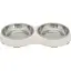 Миска Trixie для котів подвійна біла 27х3х14 см меламін/метал - мініатюра 1
