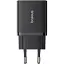 Мережевий зарядний пристрій Baseus Cube Fast Charger C+U 30W EU адаптер 2 порти чорний - мініатюра 1