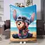 Плед Стіч 3D плюшевий 160×200 см полуторний м’який - мініатюра 1
