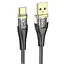 Дата кабель Hoco U121 Gold standart Transparent Discovery Edition USB to Type-C (1.2m) Black - мініатюра 1