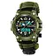 Годинник чоловічий спортивний наручний Skmei 1283 з паракордовим ремінцем (Зелений) - мініатюра 2