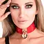 BDSM нашийник Kinky Diva Collar Me! Heart-Lock-Key Collar червоний - мініатюра 3