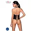 Боди из эко-кожи с имитацией шнуровки и открытым доступом Passion Nancy Body black L/XL - миниатюра 2