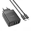 Зарядное устройство 4 порта 45W Hoco C127a набор с кабелем Type-C to Lightning - миниатюра 1