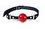Кляп силіконовий Feral Feelings Silicon Ball Gag Black/Red, чорний ремінь, червона кулька - мініатюра 1