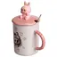 Чашка порцелянова Yiwu Labubu 300 мл з кришкою і ложкою рожевий Yiwu FM-35C - мініатюра 4