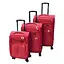 Набор тканевых чемоданов 3в1 с кодовым замком и телескопической ручкой красный (6071) - миниатюра 1