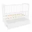 Деревянная кроватка Комета с маятником, ящиком и откидным бортом дымчато-белый - миниатюра 1