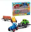 Детский игровой набор игрушечных тракторов с прицепом и дорожным катком Синий трактор Синий/Зеленый/Желтый - миниатюра 4