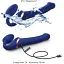 Безремневий вібрострапон Strap-On-Me Multi Orgasm Blue L регульований із вакуумною стимуляцією - мініатюра 3