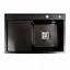 Кухонна мийка Platinum Handmade PVD Black 78x50B R (два отвори, квадратний сифон, 3.0/1.0 мм), Чорний - мініатюра 1