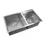 Кухонная мойка 78x43 нержавейка на две чаши Platinum Handmade (круглый сифон, 3.0/0.8), Нержавеющая сталь - миниатюра 2