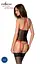 Корсет з пажами Passion Satara CORSet XXL/XXXL red стрінги мереживо застібки спереду та ззаду - мініатюра 2