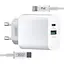 Блок и кабель - набор комплект XO L64 18W FAST EU QC3.0 + PD FAST charger with apple PD fast cable ( NB113 ) Белый - миниатюра 1