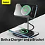 Зарядний пристрій Qi BASEUS Swan 2-in-1 Wireless Magnetic Charging Bracket 20W Max total (WXSW-C01) чорна - мініатюра 6