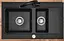 Кухонна мийка гранітна Rea Fox подвійна black ZLE-00134, Чорний - мініатюра 4