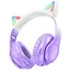 Навушники Hoco Cat ears BT headphones W42 BT5.3, AUX/TF, 10h Purple grape бездротові - мініатюра 1