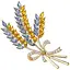 Брошь пшеница золотистая три колоски колосок символ Украины - миниатюра 1