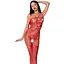 Ажурный бодистокинг с интимными вырезами Passion BS076 red One size - миниатюра 1