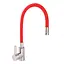 Змішувач для кухні Zerix LR74004-1 з червоним гнучким виливом LL1476 Нержавіюча сталь - мініатюра 1