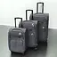 Набор тканевых чемоданов 3в1 с кодовым замком и телескопической ручкой серый (6071) - миниатюра 2