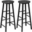 Комплект барних стільців Costway Eugad з підставкою для ніг чорний - мініатюра 1