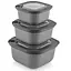 Набір контейнерів з кришками Idea Home Line Box 3 шт. 0.6/1.1/1.8 л сірий (00685 Gray) - мініатюра 1