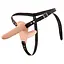 Двойной страпон Vibrating Double Strap-On 15.7 см телесный - миниатюра 1