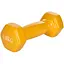 Гантель с виниловым покрытием, 1 кг, жёлтая, 14x4.5x5.5 см - миниатюра 1