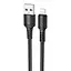 Дата кабель Borofone BX116 Certain USB to Lightning 2.4A (1m) Black - мініатюра 1