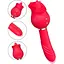 Двусторонний вибратор для женщин из силикона 24 режима вибрации 11 см красный - миниатюра 4