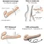 Безремневий страпон Strap-On-Me Vibrating Flesh M регульований з вібрацією та з пультом ДК діаметр 3.3 см - мініатюра 3