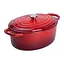 Гусятница чугунная эмалированная красная 6 литров Ø26 см с крышкой для тушения и запекания Yiwu HP-1-10-RED - миниатюра 1
