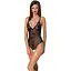 Боди с ажурным декором и открытым шагом Passion Ursula Body black L/XL - миниатюра 1