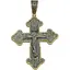 Срібний хрест Харківська ювелірна фабрика Розп'яття Христа з позолотою. 3522-ЗЧФ - мініатюра 1
