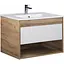 Тумба Мойдодир Oslo 80 Wood з умивальником SU-80 дуб крафт/Білий - мініатюра 1