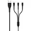 Кабель Usams US-SJ367 U35 3in1 USB-A to USB-C/Lightning/Micro-USB 2A 1m Black (SJ367USB01) [139705] - мініатюра 1