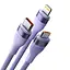 Кабель Baseus Flash Series II Two-for-three Charging Cable U+C to M+L+C 100W 1.2 м Purple - мініатюра 3
