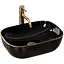 Умивальник Rea Belinda black gold edge накладний REA-U8796, Чорний - мініатюра 1