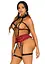 BDSM-костюм ученицы Leg Avenue Harness teddy & skirt S Black, портупея, мини-юбка, экокожа - миниатюра 3