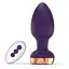 Анальная вибро-пробка Rose Butt на пульте с золотой розой 10 режимов 5 мм 90 мм фиолетовый - миниатюра 1