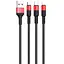 Дата кабель Hoco X26 Xpress 3in1 Lightning -MicroUSB-Type-C (1m) Чорний / Червоний - мініатюра 2