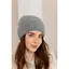 Женская зимняя шапка Венеция из ангоры 80% с двойной вязкой Серый - миниатюра 1