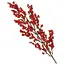 Декоративная искусственная ветка с ярко-красными ягодами для новогоднего и праздничного декора 63 см - миниатюра 1