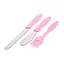 Кондитерский набор из трех предметов: нож с зубчатым лезвием, лопатка и кисточка силиконовая, Kitchen Master Розовый 86846 - миниатюра 1