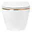 Подвесной унитаз Rea Carlo white mini flat gold edge REA-C1222, Белый - миниатюра 2
