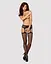Сетчатые чулки-стокинги с узором на ягодицах Obsessive Garter stockings S232 черные имитация S/M/L - миниатюра 3
