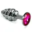 Металлическая анальная пробка с кристаллом Lovetoy Spiral Metal Plug 6.8 см (фуксия) - миниатюра 1